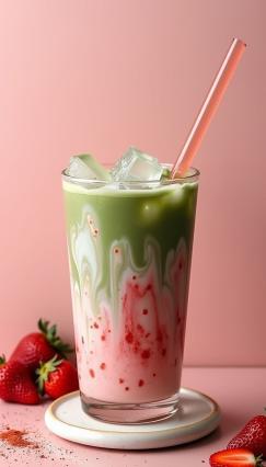 Strawberry Matcha Latte